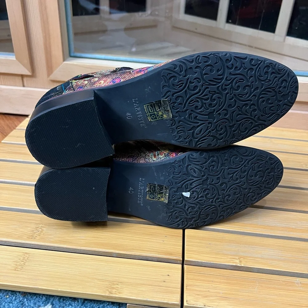 Spring Step L’ Artiste Multicolor Paisley women’s Boots size 40 - Picture 10 of 10